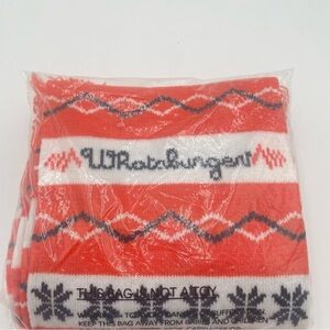 Fun Whataburger Knit Scarf Orange White Nordic Zigzag Restaurant Promo apparel